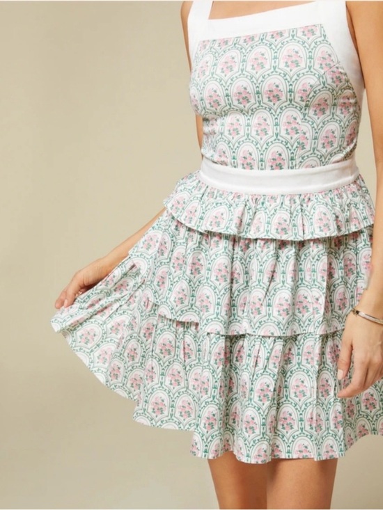 Rachel Parcell Dresses & Skirts - Rachel Parcell Pink & Green Floral Tiered Mini Dress